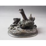 Arson: a bronze figure group, terriers and rats, 4 3/4" wide