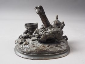 Arson: a bronze figure group, terriers and rats, 4 3/4" wide