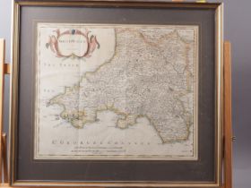 Robert Morden: an 18th century map, South Wales, in gilt frame
