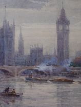 A framed watercolour, Houses of Parliament, indistinctly signed and dated 1912, a watercolour sketch