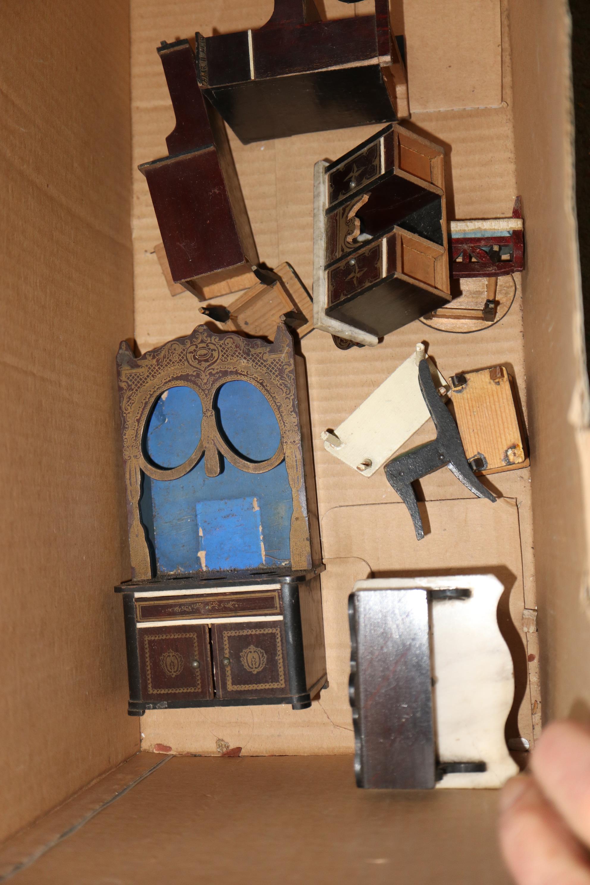 A small collection of wooden doll's house furniture, "The Empire" magic lantern outfit and a - Image 3 of 4