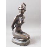 Alec Wiles: a limited edition cold cast bronze figure of a kneeling nude, 12" high