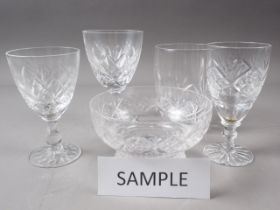 A cut glass part table service and other glass