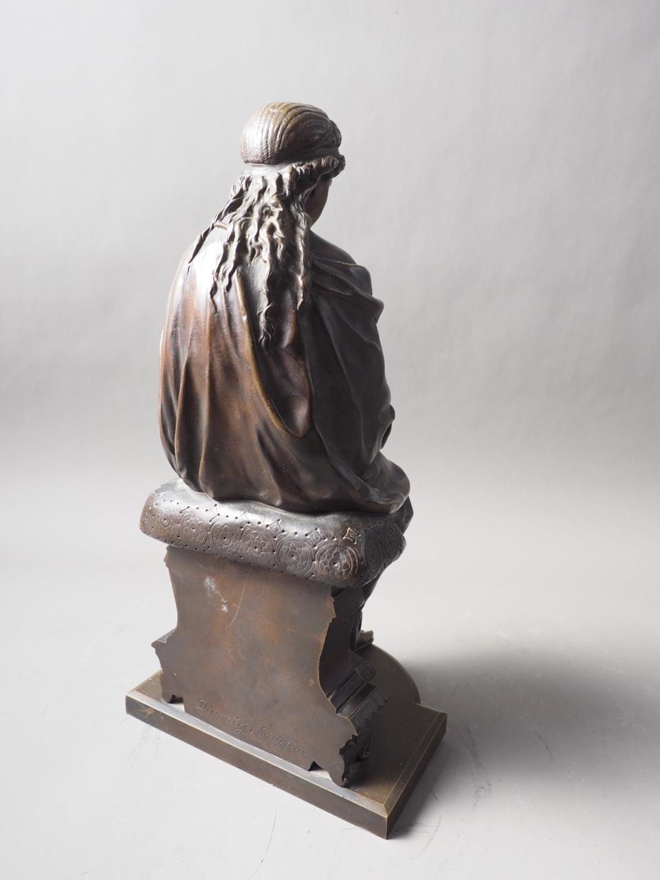 Etienne Henri Dumaige: a 19th century bronze figure of Salome with dagger and dish, 12 1/2" high - Image 2 of 11