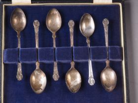 A cased set of six silver coffee spoons, by Liberty & Co, 1931