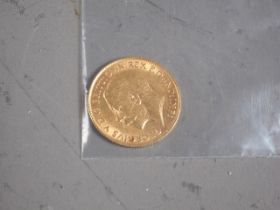A gold half sovereign, dated 1911