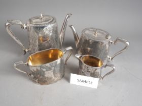 An EPBM teaset, a silver plated teaset, cased plated flatware and other plated items