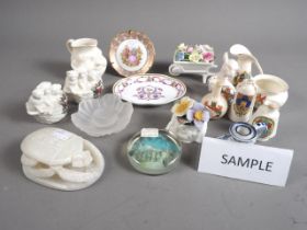 A collection of crested wares and other decorative ceramics