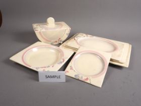A collection of Royal Staffordshire Clarice Cliff "The Biarritz" pattern dinner wares (cover missing