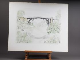 David Gentleman: two signed lithographs, "Iron Bridge" 11/XXIV, unmounted, and a "Mulberry