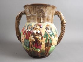 A Royal Doulton limited edition "Three Musketeers" two-handled vase, by Charles Noke, No 321/600,