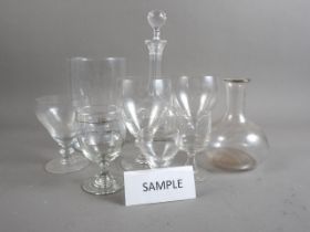 Five 19th century style rummers and various other drinking glasses