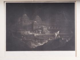 John Martin: a set of three early 19th century mezzotints, Triumph of Achilles, and two scenes
