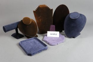 A selection of velvet and other jewellery display stands