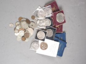 A collection of coins, mostly GB pre-decimal, and a number of crowns