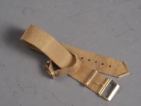 An 18ct gold belt style mesh bracelet and a matching ring, 53g overall