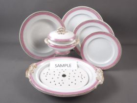 A 19th century Copeland part dinner service with pink border