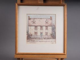 L W Bunce: watercolours and wash, "The Mill Hardwick", 6 3/4" x 6 3/4", in strip frame, and L W