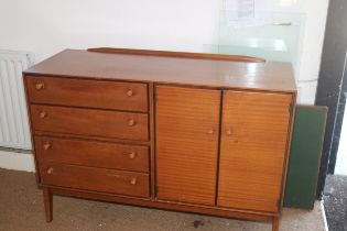 A "Minty" 1960s teak sideboard, fitted four  drawers with knob handles and cupboard enclosed two