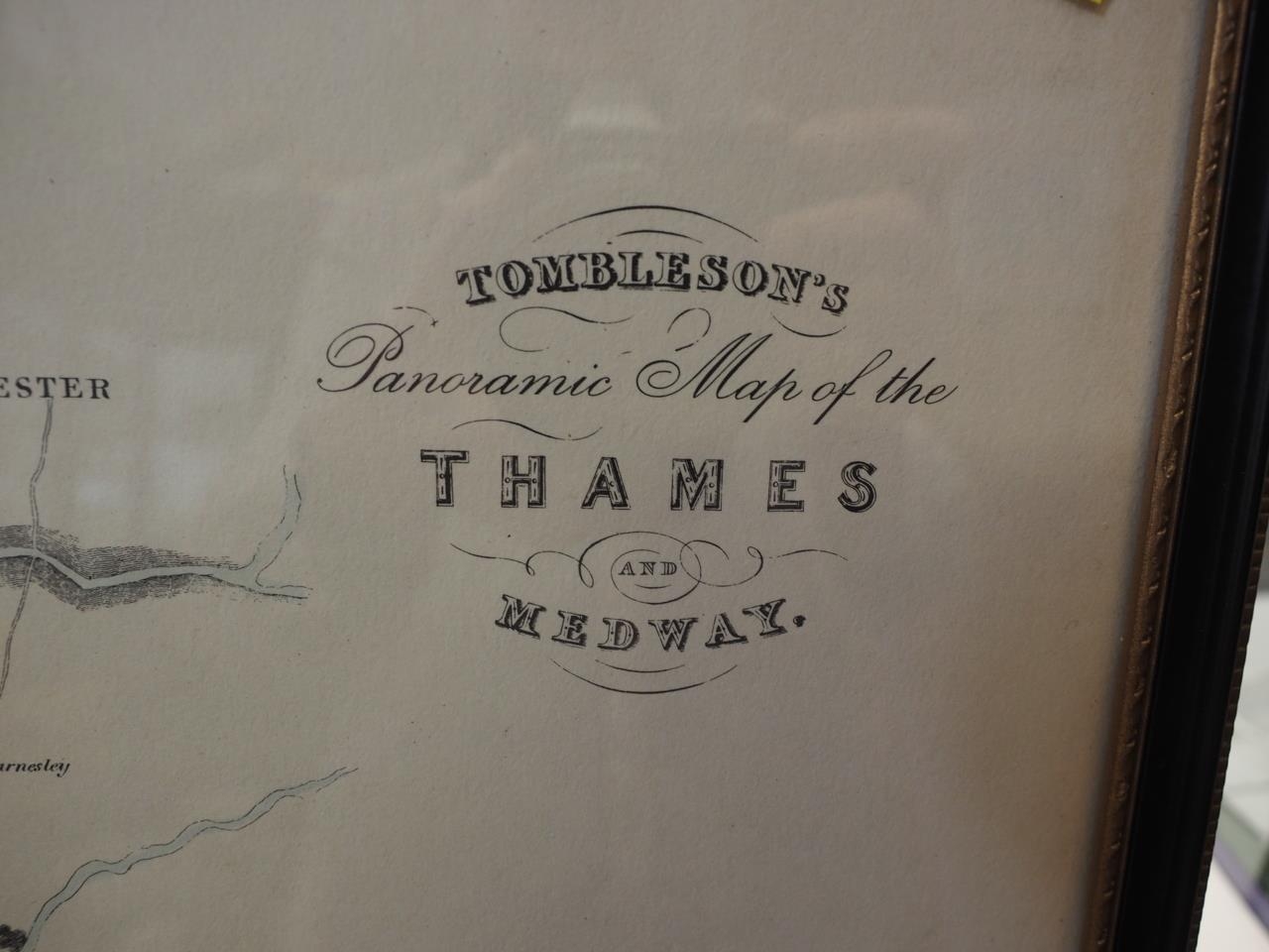 A limited edition hand-coloured reprint, Tombleson's Map of the Thames, 370/500, in Hogarth frame - Image 2 of 2
