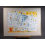 Sasha Barnes: watercolours, Lansdown Hill, Bath, 16" x 22 1/2", in metal gilt frame, and Syd