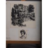 Faith Jaques: a pen and ink study for the Radio Times "Howards End", 6" x 6 1/2", mounted, a