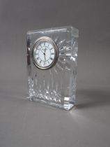 A Waterford cut glass cased mantel clock, 4 1/2" high