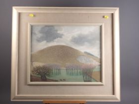 Jeremy C... : 1930s pastels, landscape with chalk pit, 16" x 20", in painted frame