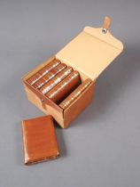 Six miniature leather bound translation books, 'Dictionaries in the "Midget" Series' in calf leather