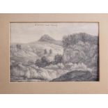A 19th century pencil study, "View from Compton Common Waverley", 6 1/2" x 10", unframed, and a
