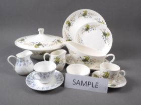 A Ridgeway part combination service with leaf decoration, a Wedgwood "Windrush" pattern part