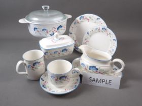 A Royal Doulton "Expressions Windermere" pattern combination service for eight with serving dishes