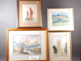 Peter Robinson: a watercolours, "Early Morning Light", 10" x 14 1/2", in mahogany frame, John