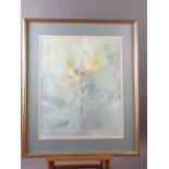 Philip Travers: pastel, abstract nude, 18" x 15", in gilt strip frame