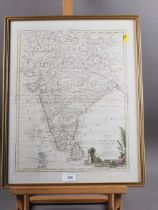 Antonio Zatta: a late 18th century map of the "Stato Del Mogol", in gilt strip frame