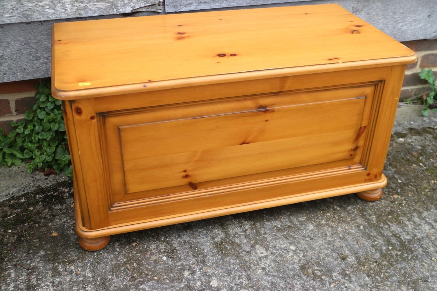 A waxed pine blanket box, 40" wide