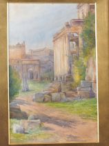 G G Tilt: a pair of watercolour studies, "Forum in Rome", and "Tivoli", 17 1/2" x 10 1/2" and 10 1/