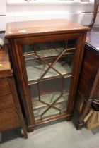 A mahogany astragal glazed display cabinet, fitted one door and four shelves, 19" wide x 13 1/2"