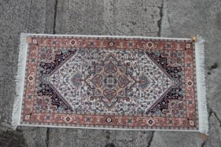 A Turkish Super Cift Mekik rug of traditional design, 62" x 32" approx