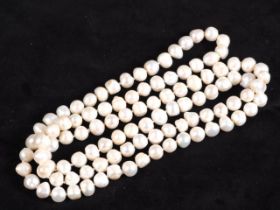 A blister pearl necklace, 44" long approx