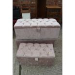 Two box ottoman, 40" wide, and a smaller companion ottoman, 30" wide