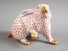 A Herend model hare, 4" high