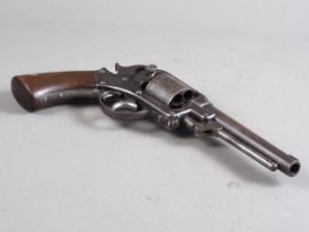 A 19th century percussion revolver by Star Arms Company New York, barrel 5 1/4" long