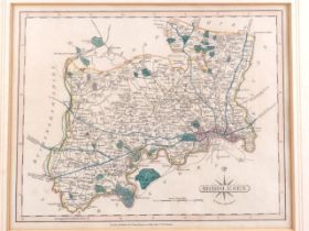 A Cary's hand-coloured map of Middlesex