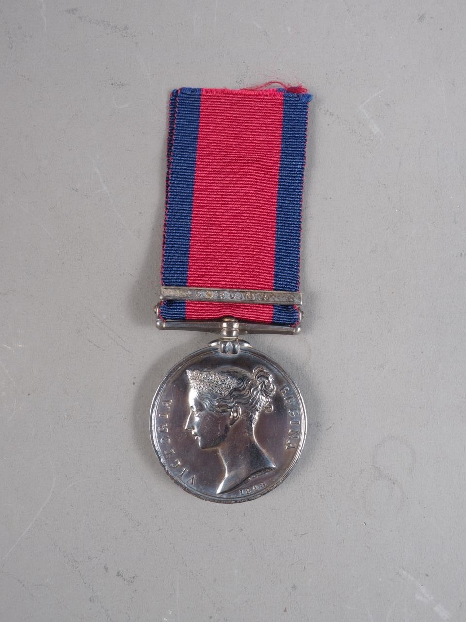 A military General Service medal 1809, awarded to Gunner Willaim Schofield, with Corunna bar, and