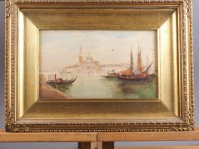 A 19th century watercolour of Venice, 6" x 10", in gilt frame