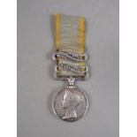 A Crimea War medal, awarded to James Lukes Royal Marine from HMS Rodney, with Sevastopol and