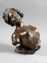 G Renda: a late 19th century bronze figure, "Ecstasy", 9 1/4" high