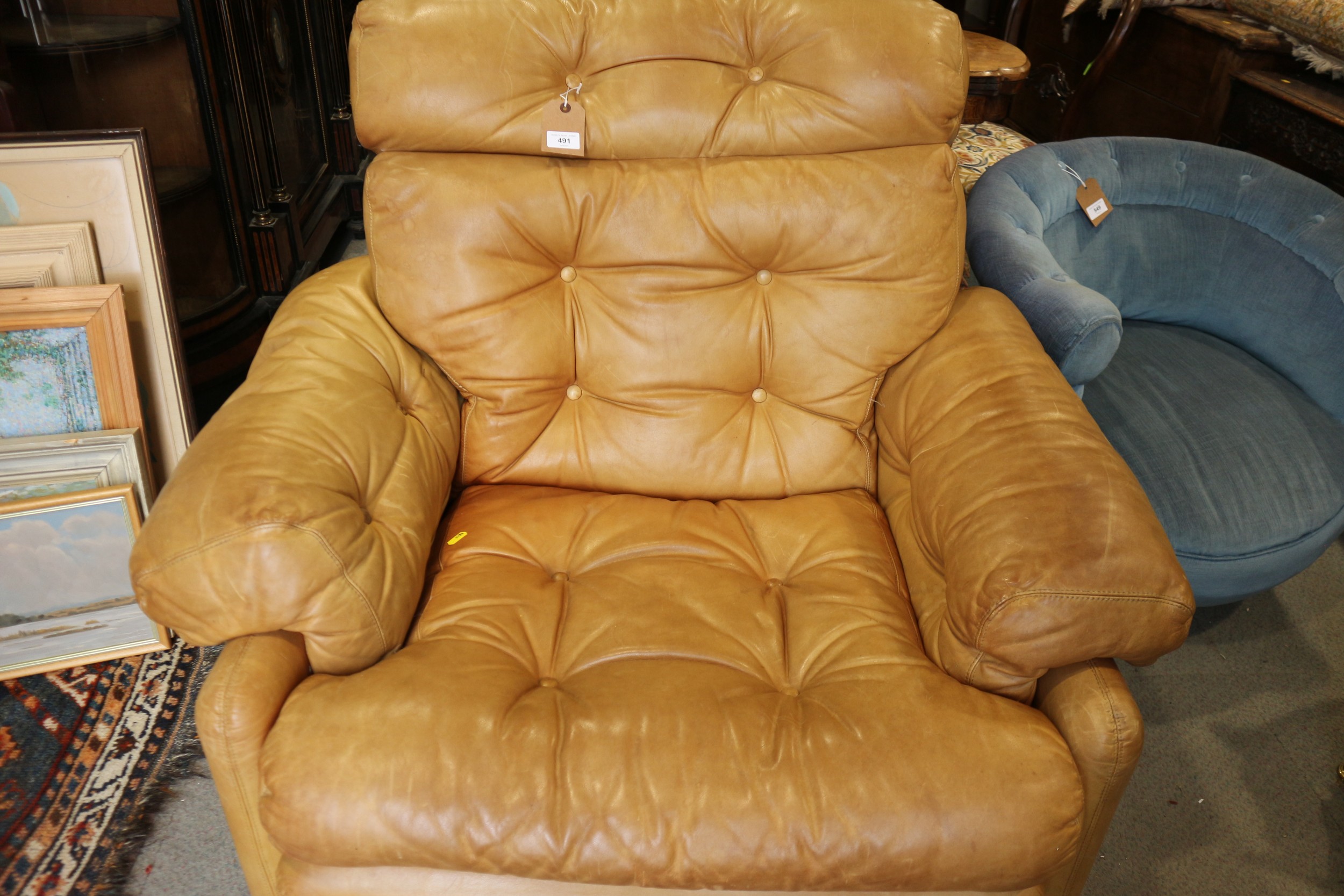 An Itallia 1960s leather seat recliner armchair - Image 2 of 2