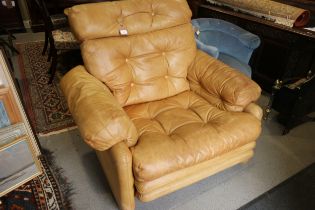 An Itallia 1960s leather seat recliner armchair